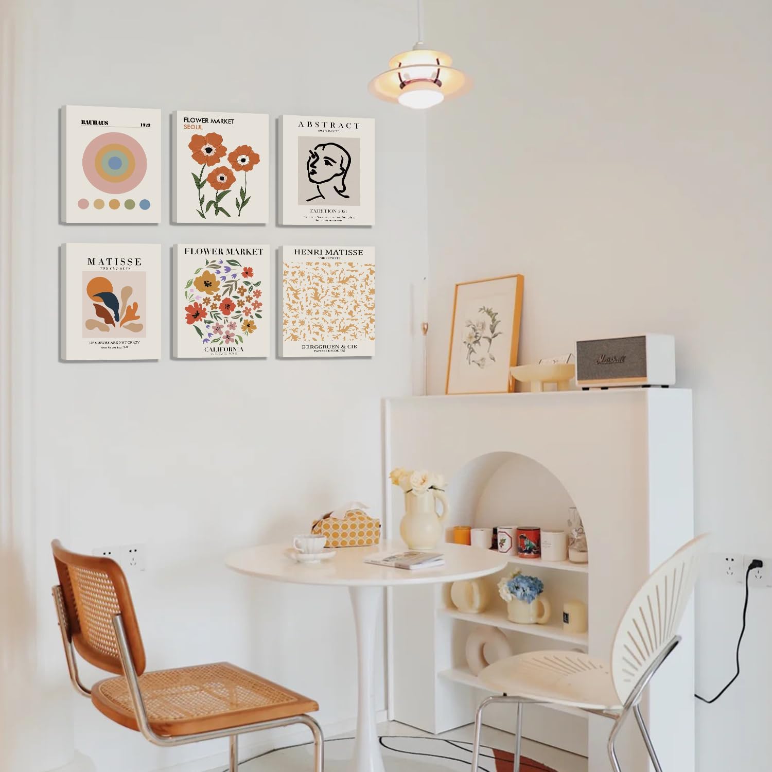 CHDITB Flower Market – Póster de arte para pared, juego de 6 (12 x 16 pulgadas), impresiones retro para dormitorio, decoración de pared, pósteres de