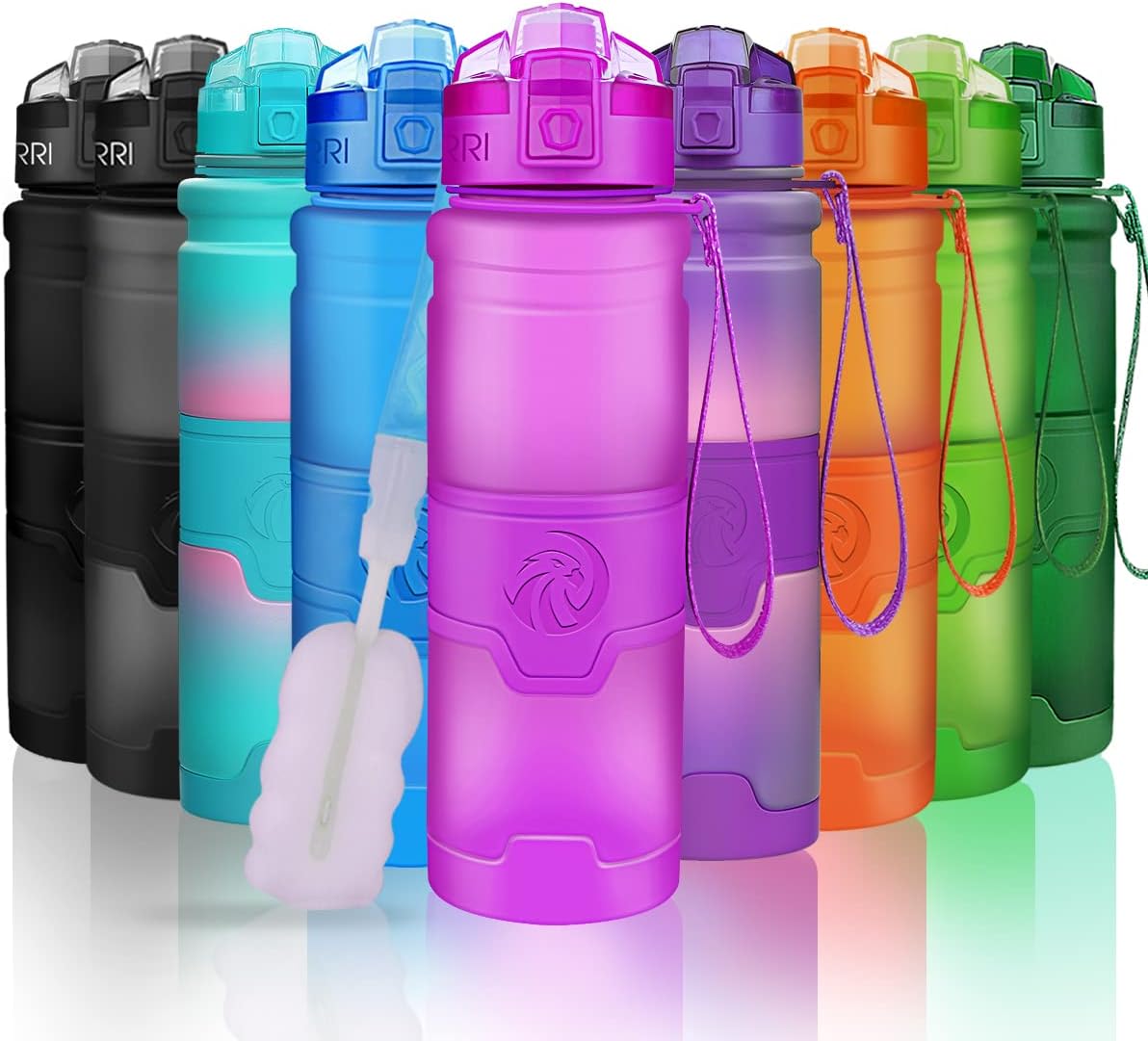 Botella de agua deportiva Zorri, 13.5, 17, 23.6 onzas, sin BPA, a prueba de fugas, ligera, para exteriores, campamento, ciclismo, fitness, gimnasio,