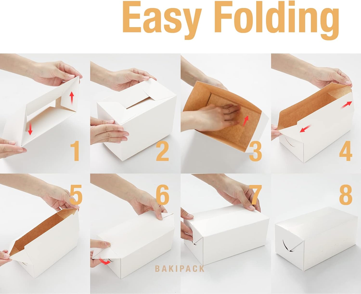 BAKIPACK 20 recipientes rectangulares de comida para llevar, 7 x 4 x 3 pulgadas, loncheras de cartón blanco, cajas de catering, cajas para llevar,