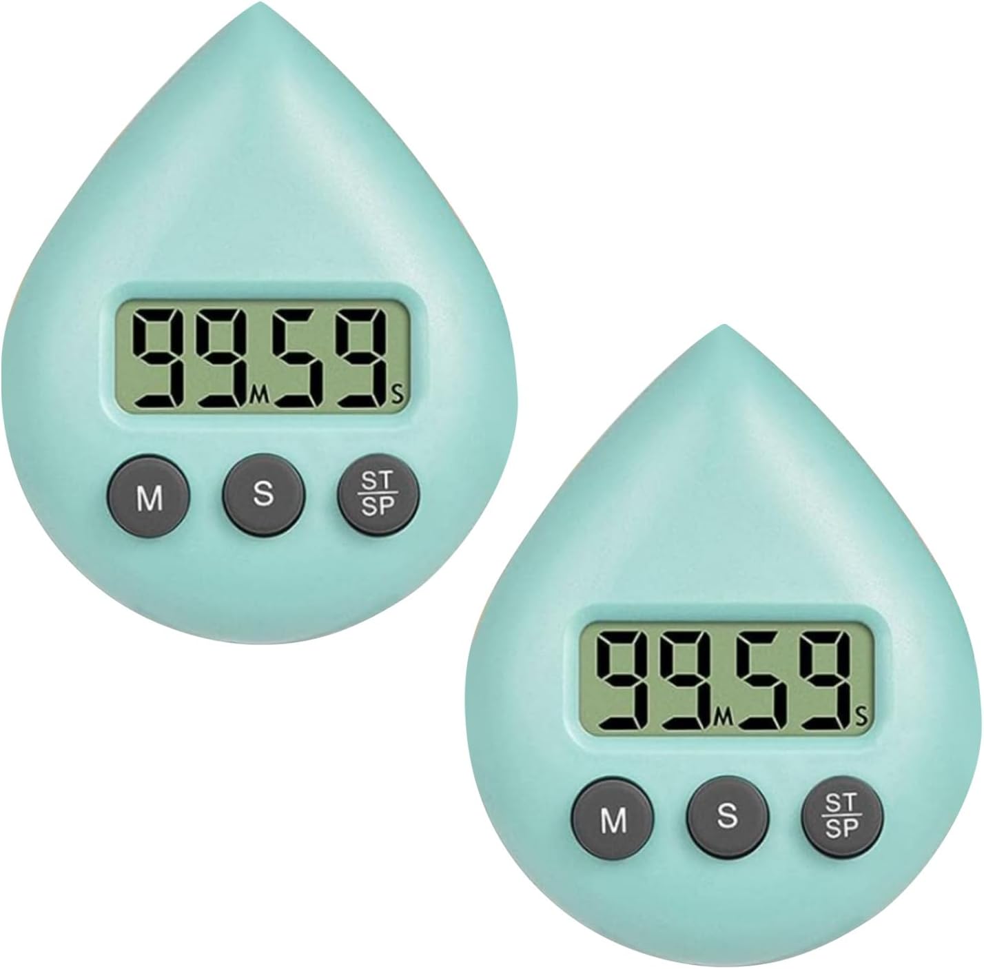 Temporizador de ducha verde de 2 piezas para niños y adultos, reloj de ducha digital con temporizador, temporizador impermeable con alarma y