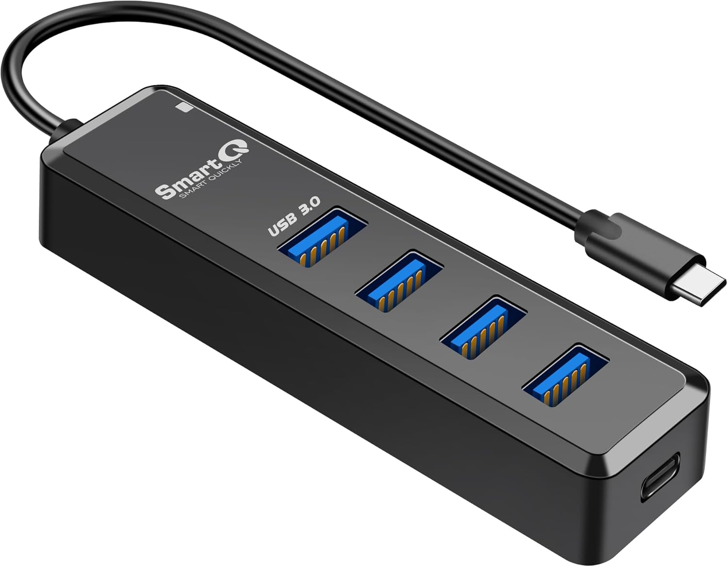 SmartQ Hub USB C de 4 puertos, USB C a USB Hub con 4 USB 3.0, divisor USB C alimentado para laptop, MacBook Pro, iMac, iPad Pro, Chromebook,