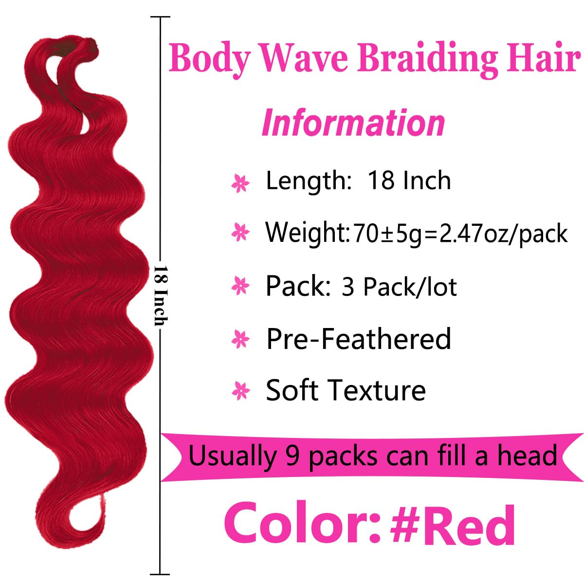 COOKOO 3 paquetes de cabello ondulado blanco para trenzar de 18 pulgadas, cabello rizado francés ondulado con giro oceánico, extensiones de cabello