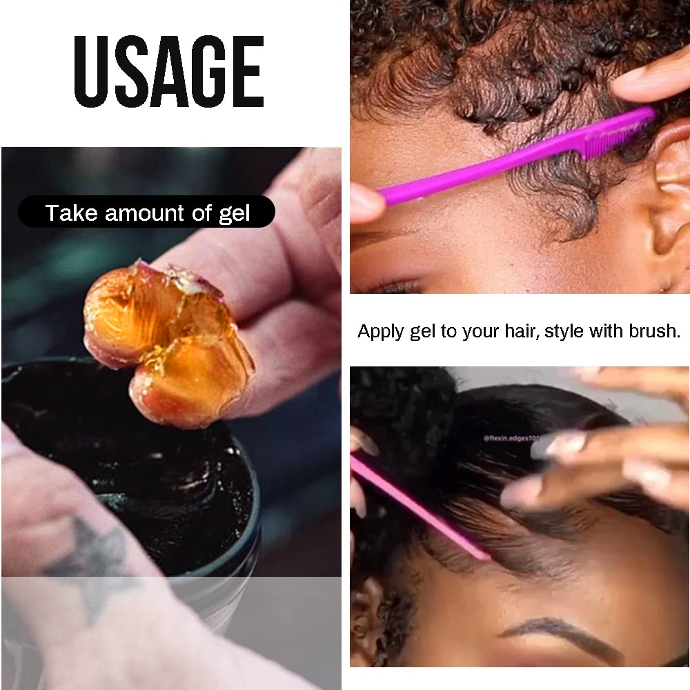VOLLUCK Cera de control de bordes para mujeres, gel para el cabello de 4.6 onzas, no graso, para el cabello, para mujeres, gel para el cabello con