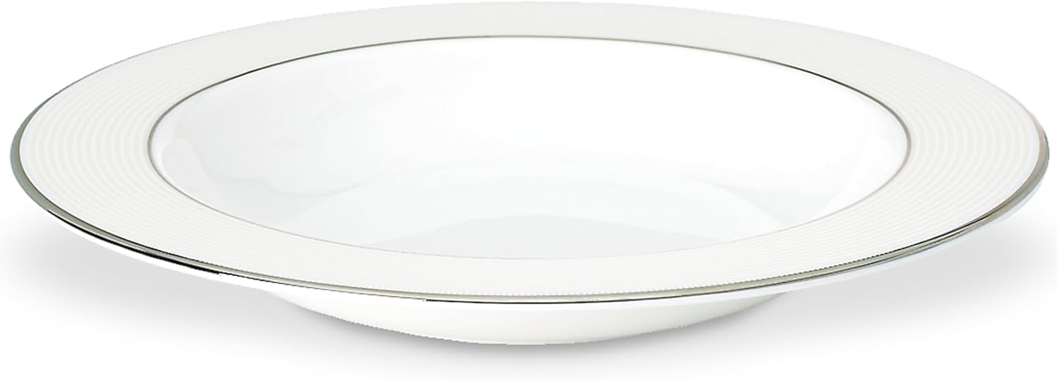 Lenox Opal Innocence Stripe – Cuenco con borde de rayas, 1.20 libras, color blanco