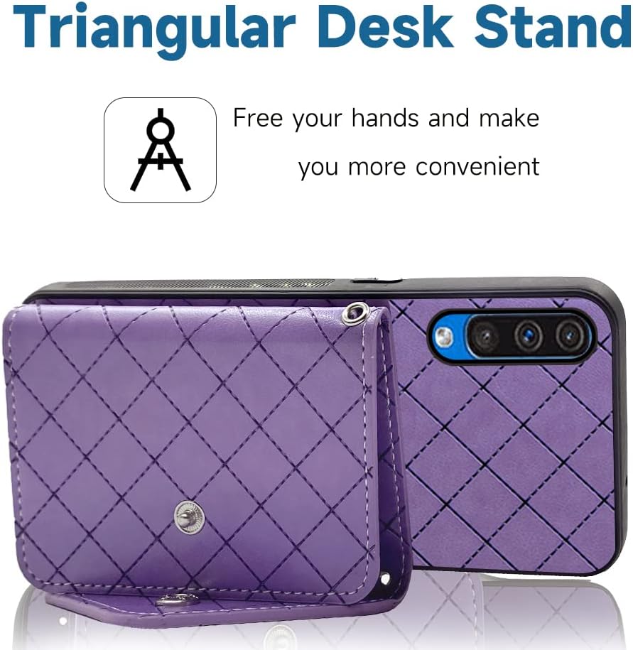 Compatible con Samsung Galaxy A50 A50S A30S – Funda tipo cartera con correa cruzada para el hombro y soporte para tarjeta de crédito, accesorios