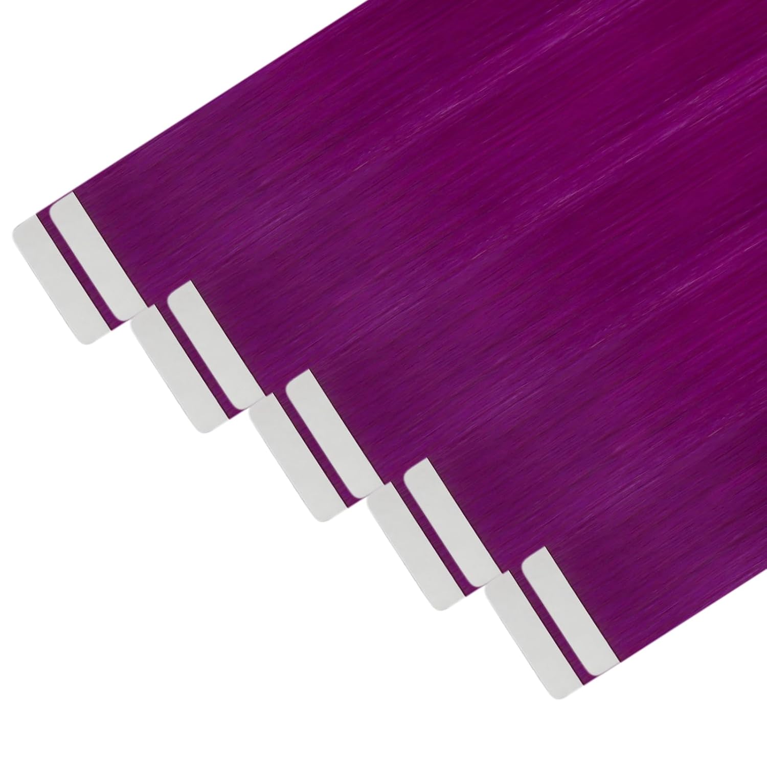 YoungSee Extensiones de cabello humano con cinta morada de 12 pulgadas, extensiones de cabello humano Remy con cinta adhesiva, 10 unidades,