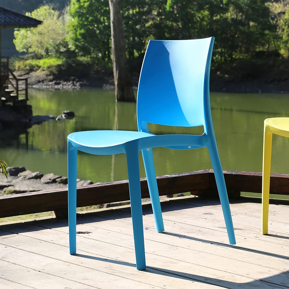 Lagoon Sensilla – Silla de comedor apilable (4 unidades), color verde