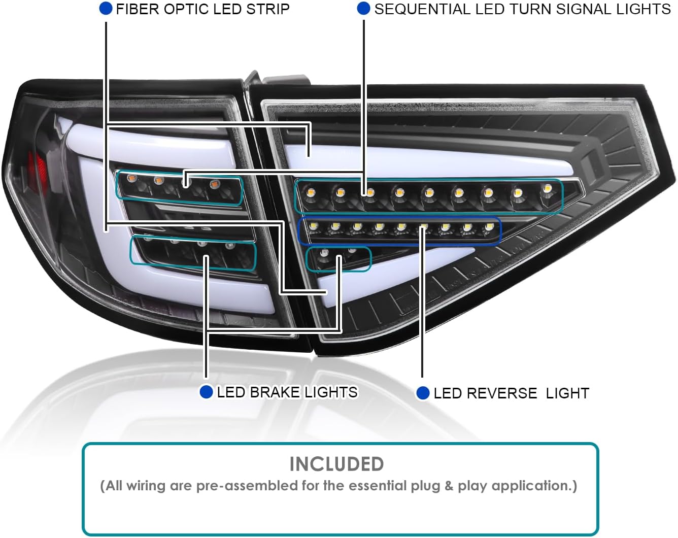 Spec-D Tuning Luces traseras secuenciales LED de carcasa transparente de carcasa negra, compatibles con Subaru Impreza 2008-2011, conjunto de par