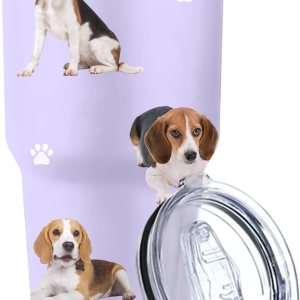 BeagleTumbler – Tazas de café de viaje aisladas de acero inoxidable con tapa y popote, regalo ideal para papá, mamá y perro BeagleTumbler – Tazas de café de viaje aisladas de acero inoxidable con tapa y popote, regalo ideal para papá, mamá y perro