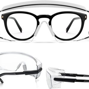 Gafas de seguridad antivaho con protectores laterales, elegantes gafas de seguridad para hombres y mujeres, gafas protectoras transparentes Gafas de seguridad antivaho con protectores laterales, elegantes gafas de seguridad para hombres y mujeres, gafas protectoras transparentes