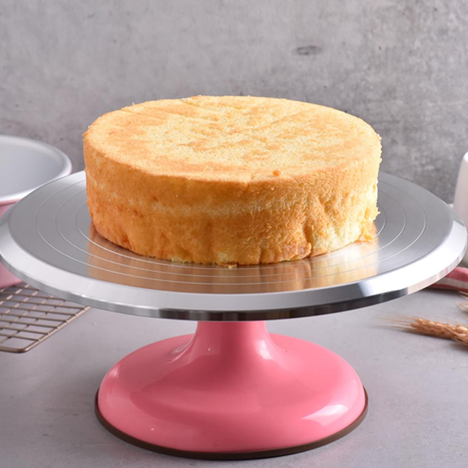 Soporte redondo de aluminio giratorio para decoración de tartas de 10 pulgadas, soporte giratorio para decoración de pasteles para el hogar,