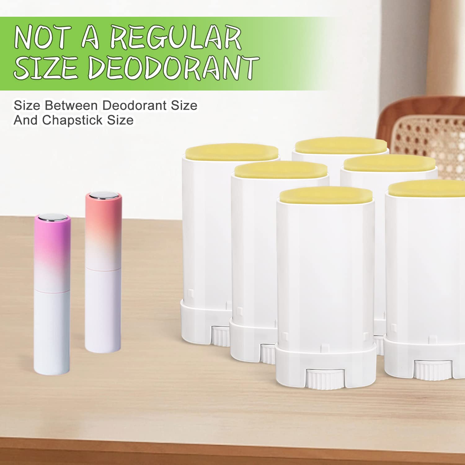 Paquete de 50 recipientes de desodorante de muestra blanca de 0.5 oz0.5 fl oz, recipientes de plástico vacíos ovalados para Chapstick, bálsamo
