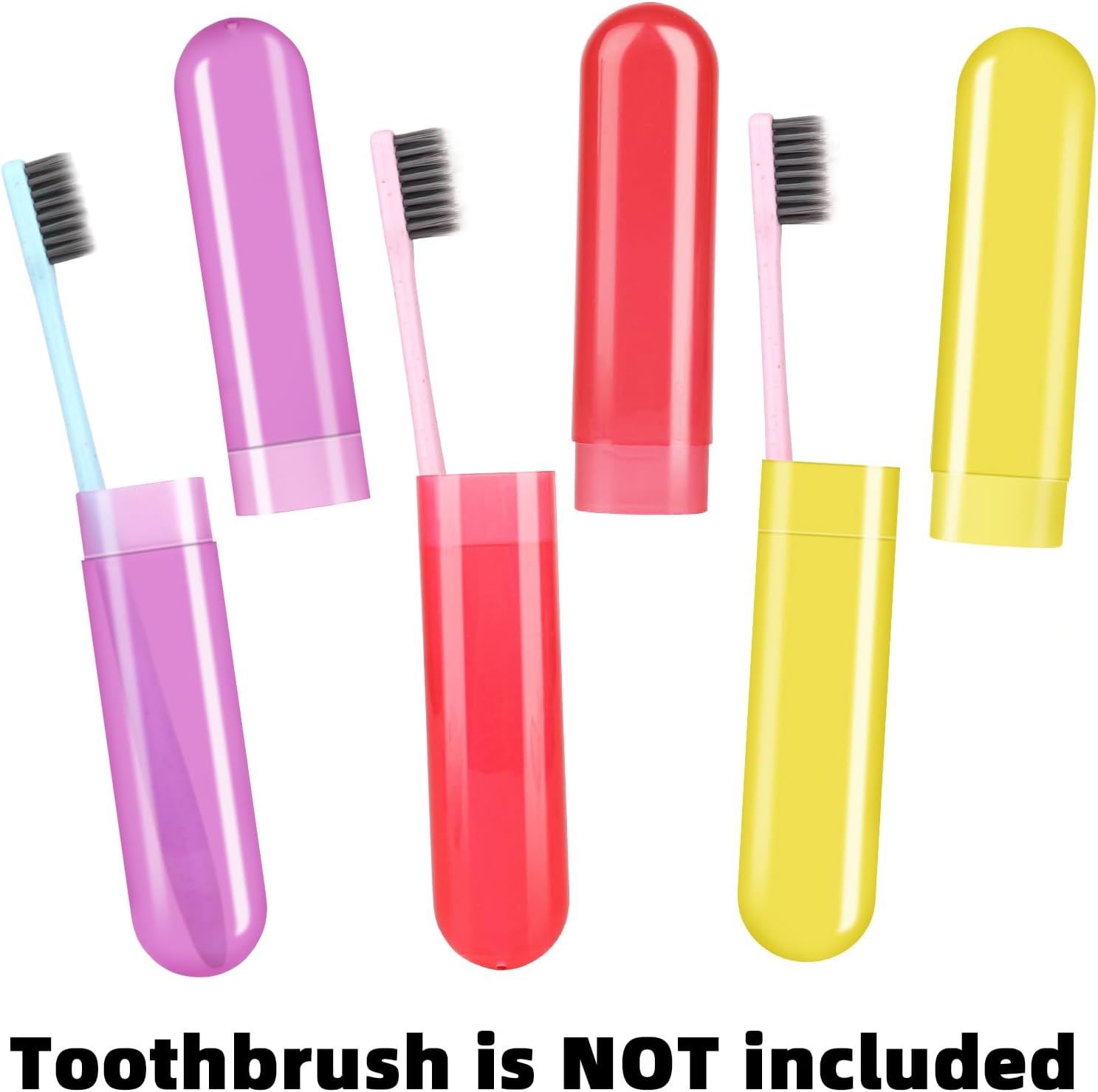 Eaezerav Paquete de 6 fundas para cepillos de dientes de viaje, soporte portátil transpirable para cepillos de dientes, contenedor de plástico para