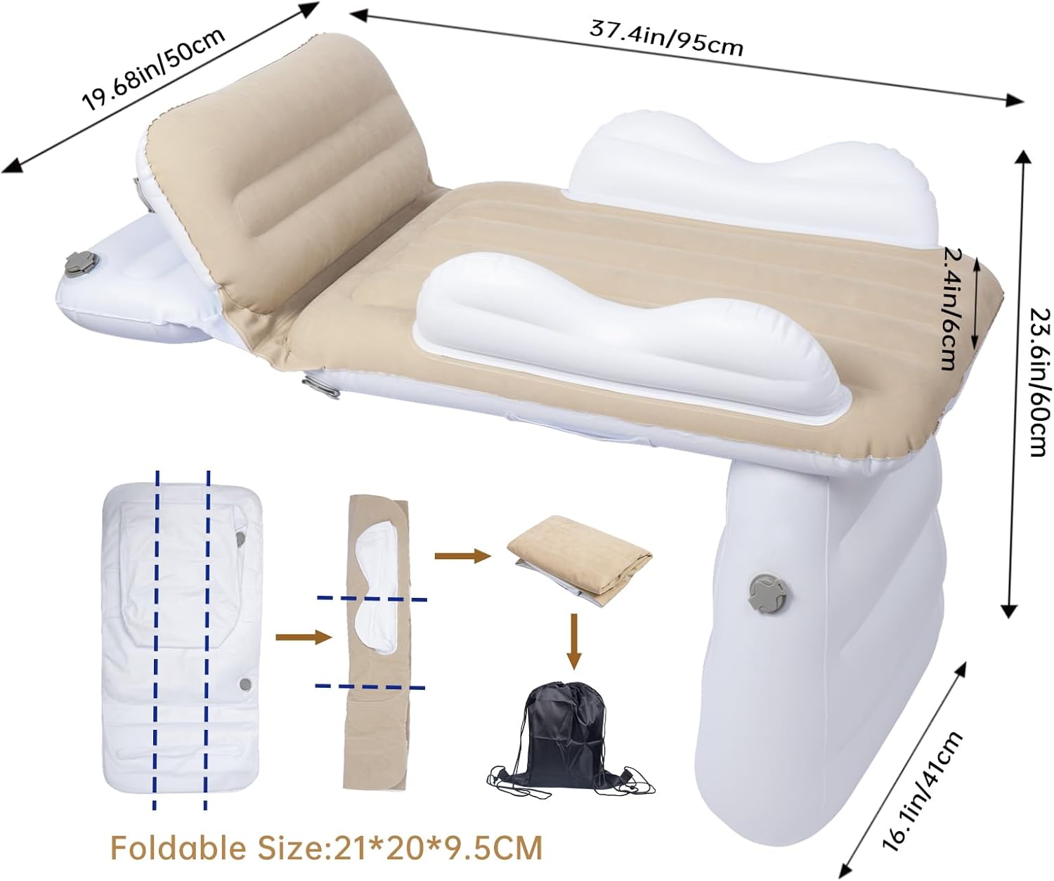 MiiDD Cama inflable de viaje para niños pequeños, cama de avión para niños, cama de viaje para niños, cama portátil para niños, cuna de viaje,