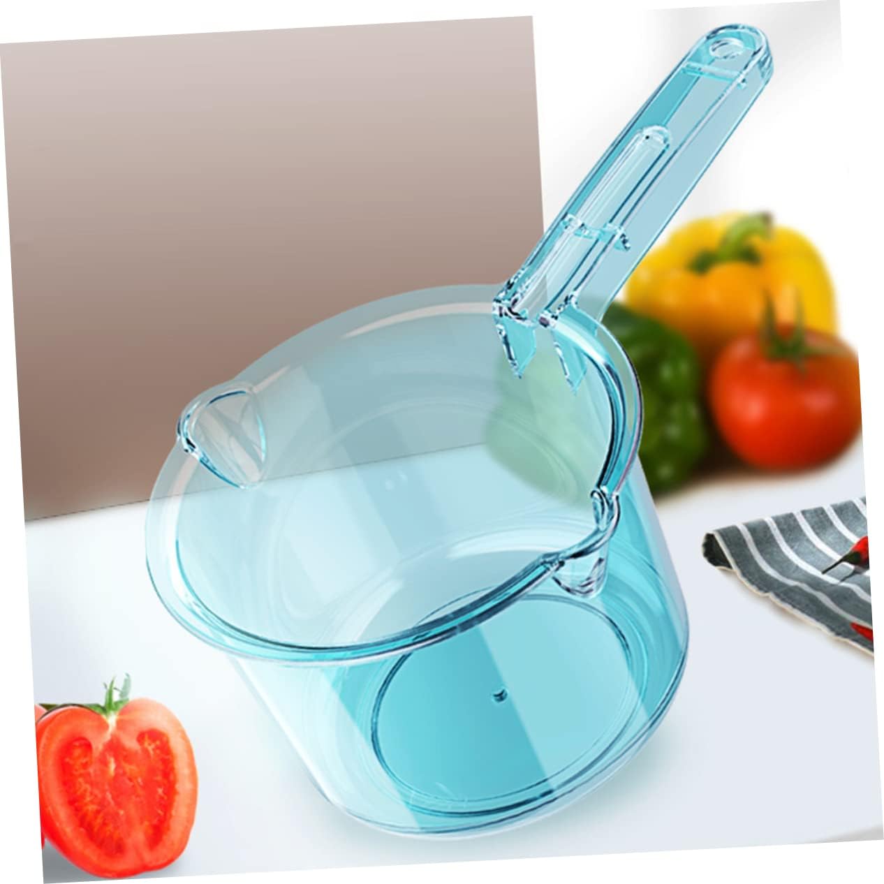 HOMSFOU Cuchara de baño transparente, cucharón de agua de plástico, cucharas de baño, cucharas para baño, cucharón pequeño, cucharón de champú,