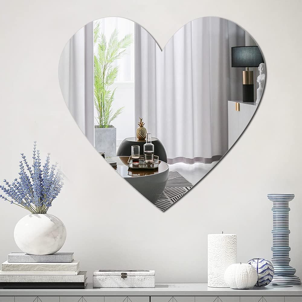 Espejo de pared acrílico de 15.7 in, plexiglás inastillable, grande, para paredes, baño, espejo de pared para maquillaje, tocador, habitación de