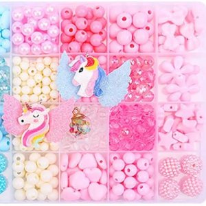 Zhetwour Cuentas de bricolaje para hacer joyas, kit de cuentas de unicornio para hacer pulseras para niñas con concha de estrella de mar de perla, Zhetwour Cuentas de bricolaje para hacer joyas, kit de cuentas de unicornio para hacer pulseras para niñas con concha de estrella de mar de perla,