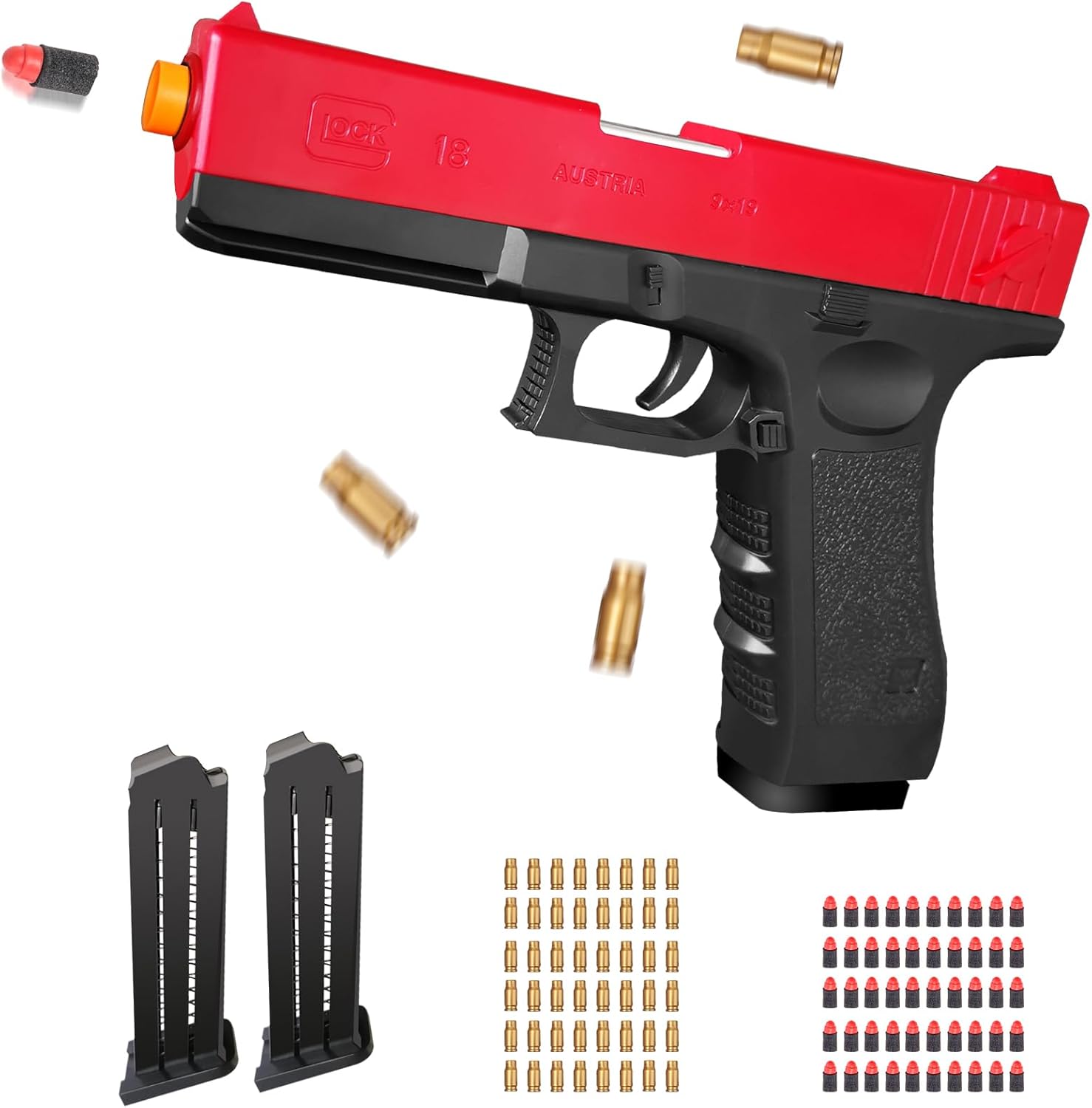 Pistola de juguete de bala suave  Blaster con expulsión de conchas  Caja de regalo resistente e ideal para regalo de cumpleaños de Navidad, para