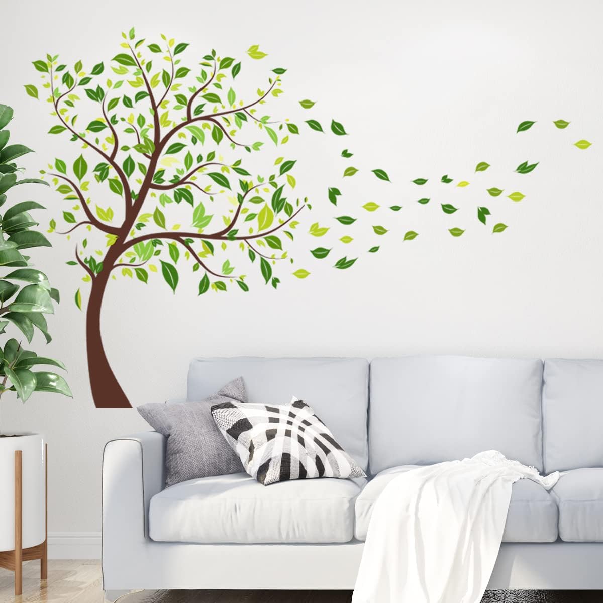 Calcomanías de pared grandes para sala de estar, calcomanías de pared de árbol gigante para dormitorio, calcomanías de vinilo extraíbles, decoración