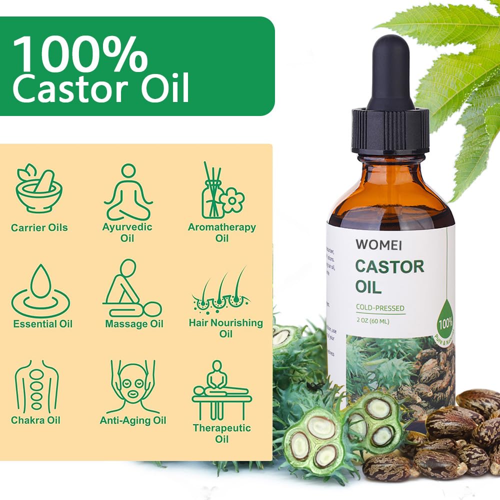 Aceite de ricino orgánico prensado en frío sin refinar, 100% puro, prensado en frío, aceite de ricino negro jamaicano para el crecimiento del