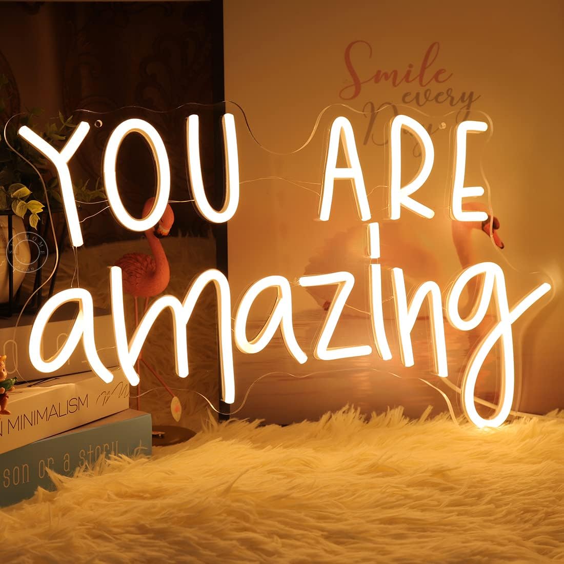 SYLHOME Letrero de luz LED de neón con texto en inglés “You Are Amazing 5V, para niñas, niños, dormitorio, sala de estar, aula, decoración de pared,