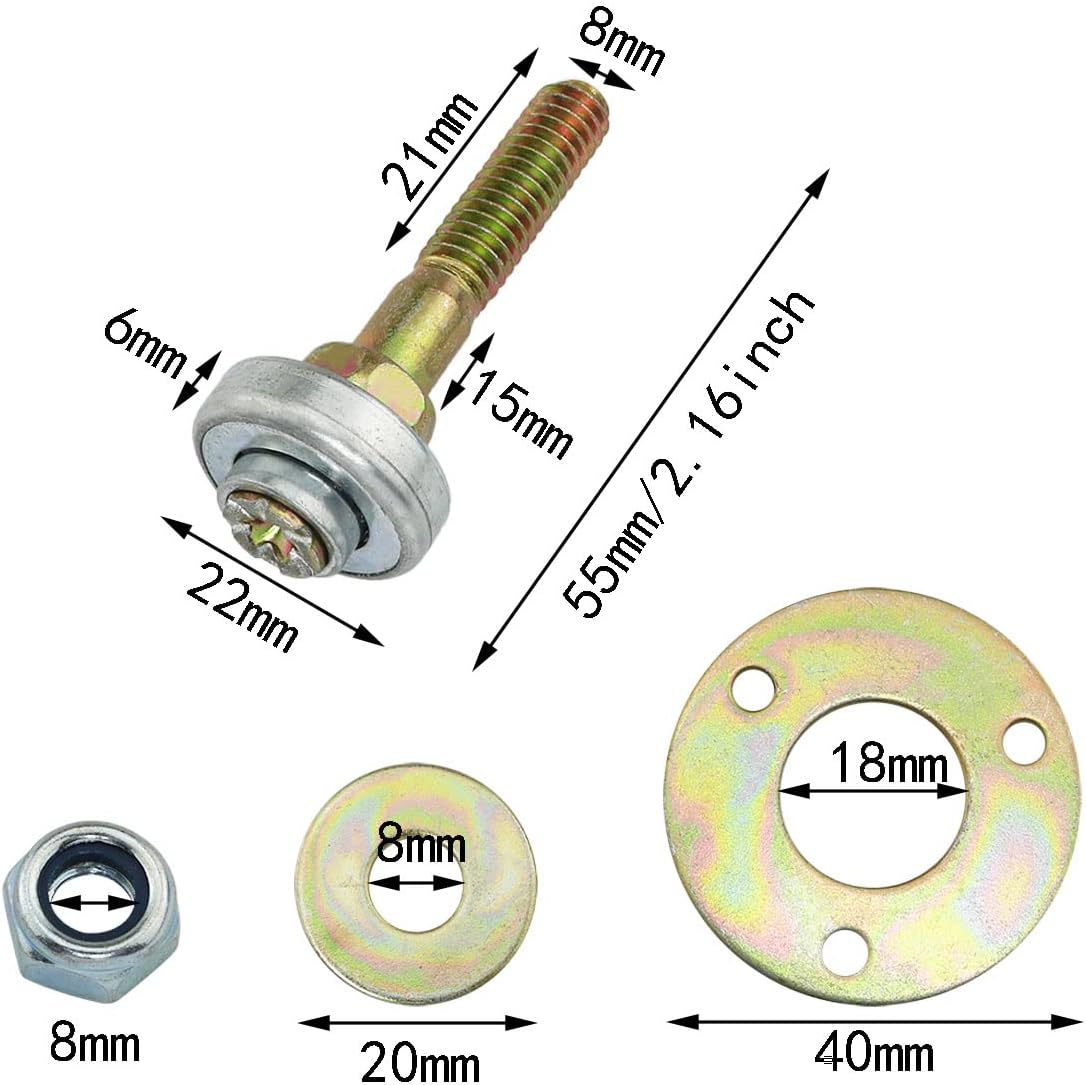 Juego de 2 piezas M8 x 2.165 in para muebles mecedora, rodamientos de piezas de conexión para silla mecedora, tornillos, tornillos, accesorios de