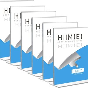 HIIMIEI Soporte de letrero acrílico de 8.5 x 11 pulgadas, soporte de exhibición para menú de mesa, plástico transparente de 8.5 x 11 pulgadas, HIIMIEI Soporte de letrero acrílico de 8.5 x 11 pulgadas, soporte de exhibición para menú de mesa, plástico transparente de 8.5 x 11 pulgadas,