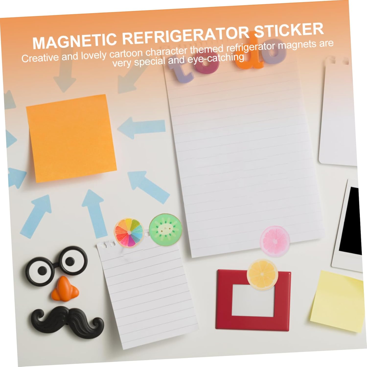 TIDTALEO Locker Decor 8pcs Fruit Soft Magnetic Refrigerator Magnetic Sticker Acrylic Cartoon Fridge Magnet