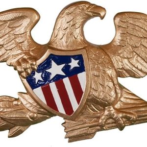 Águila de pared con asta de bandera de lujo, 23 pulgadas, dorado Águila de pared con asta de bandera de lujo, 23 pulgadas, dorado