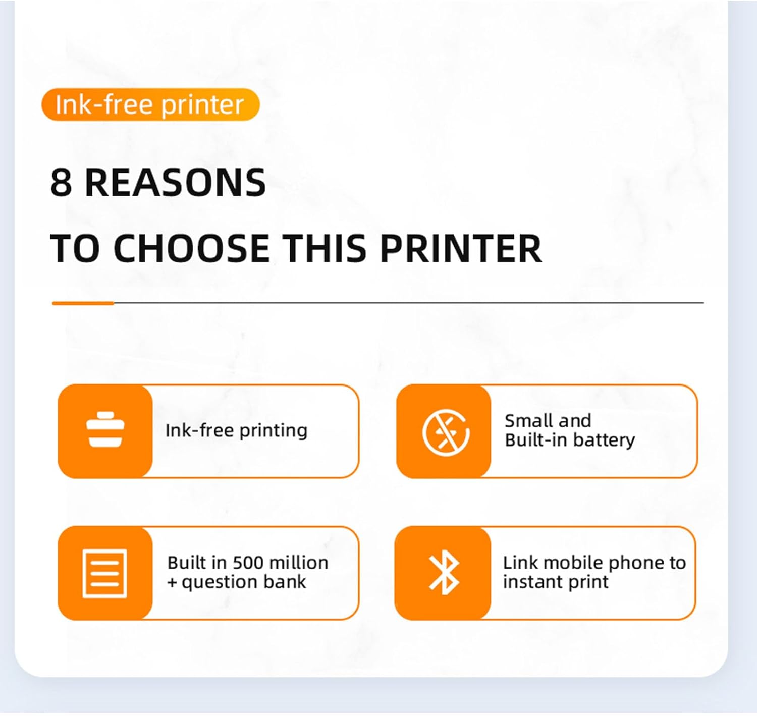 Impresora térmica sin tinta recargable portátil, tamaño A4, fácil de usar, amplia compatibilidad, gran capacidad con soporte para aplicaciones