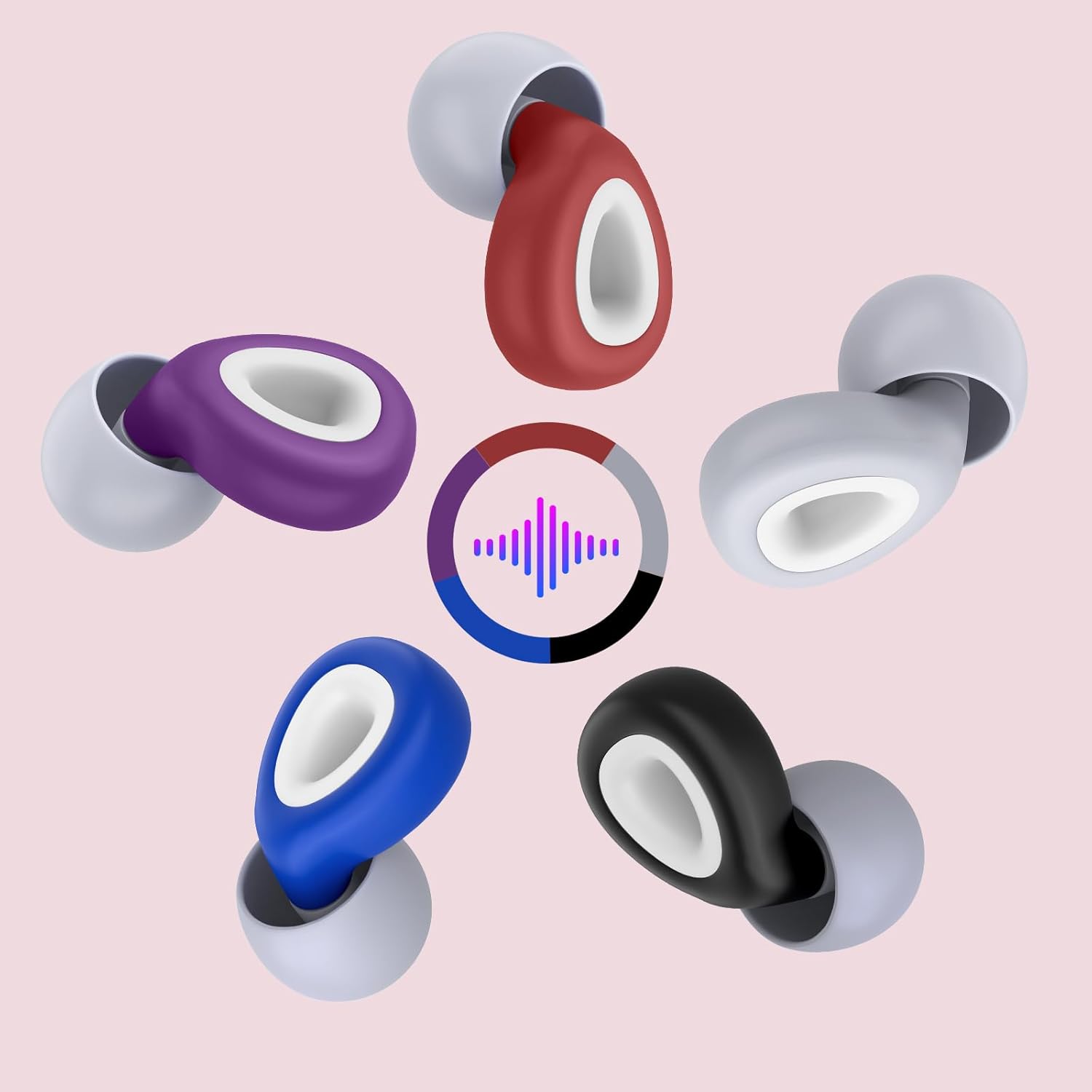 FNGXX Tapones para los oídos para reducción de ruido, tapones de silicona flexibles reutilizables para dormir, conciertos, motocicletas, aviones y