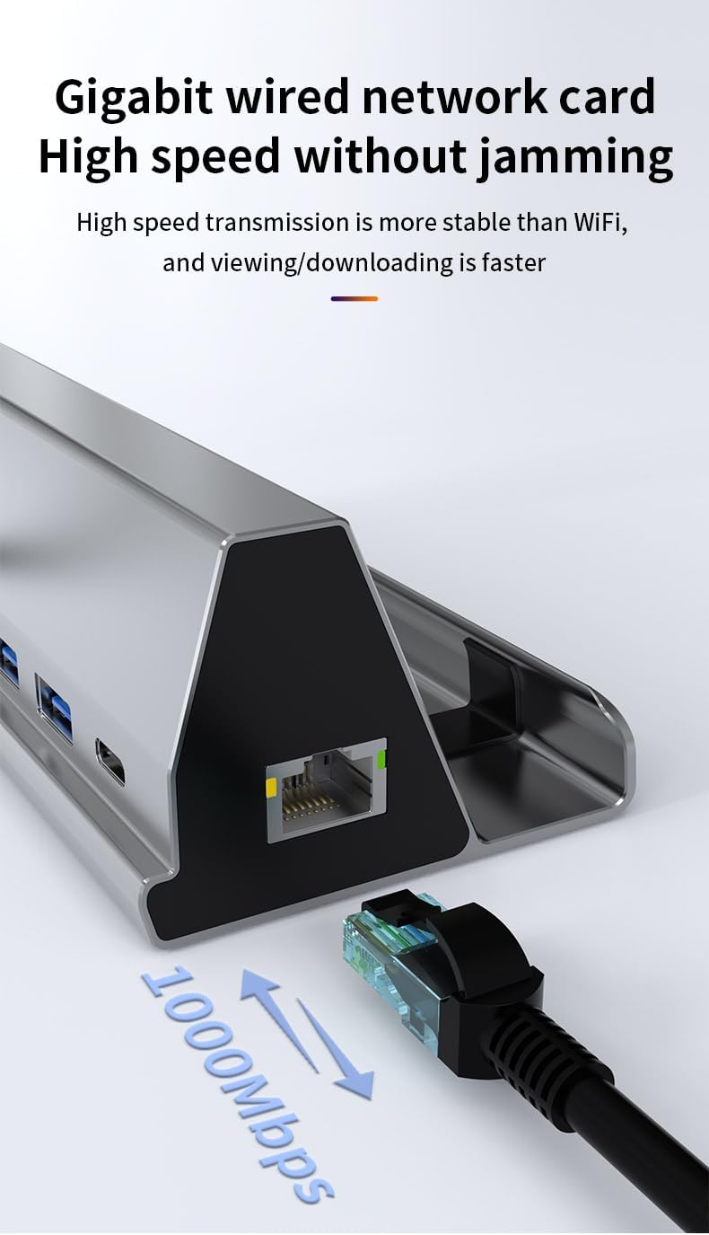 Margal Base para cubierta de vapor, estación de acoplamiento compatible con Steam Deck, 7 en 1 Stream Deck Dock con HDMI 2.0 4K 60HZ, Gigabit