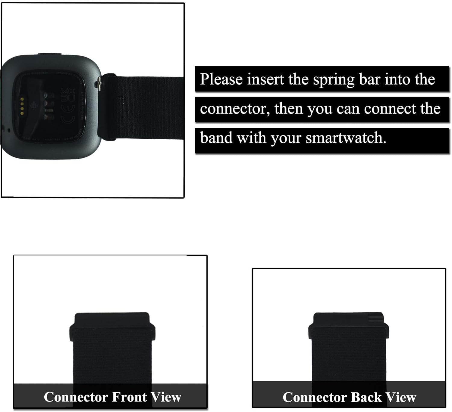 Brazalete elástico ajustable o banda de tobillo para reloj inteligente compatible con Fitbit Versa 2BlazeVersaVersa LiteVersa Edición Especial,
