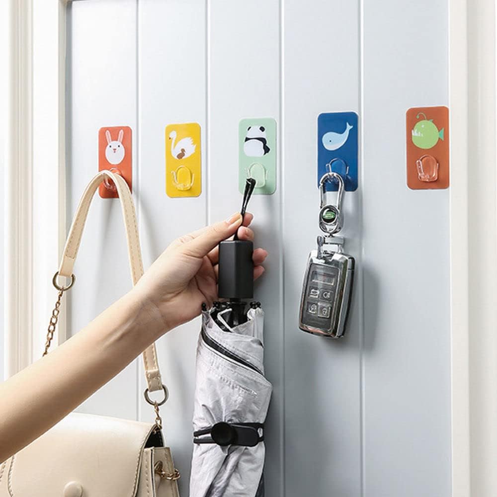 Ganchos de pared para niños, ganchos adhesivos para colgar en la pared para niños, bonitos ganchos de animales de pared, gancho para toallas para