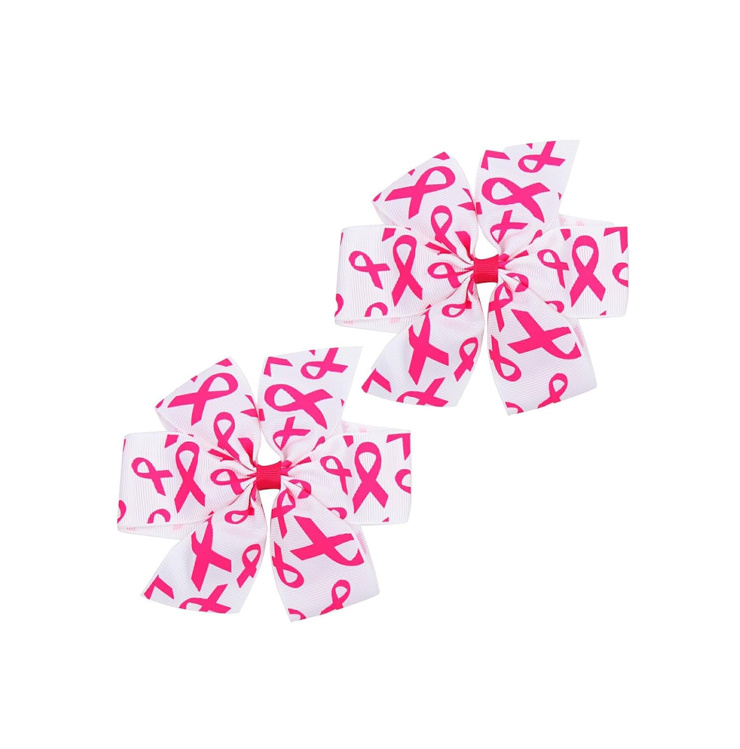 Pinzas para el cabello con cinta de concientización rosa para el cáncer de mama, lazo para el cabello, cinta rosa BCA02 (B1-2 piezas)