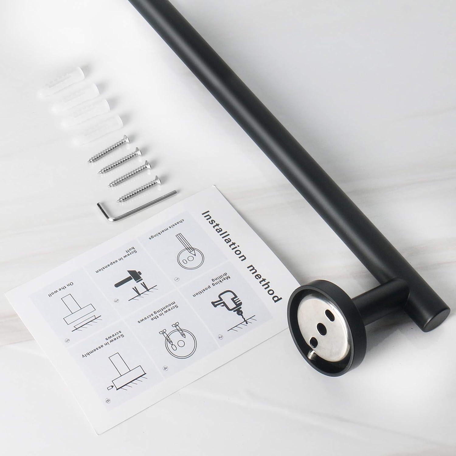 NearMoon – Barra para toallas de baño, accesorios de baño de acero inoxidable, para toalla de ducha para baño, soporte de toalla montado en la pared