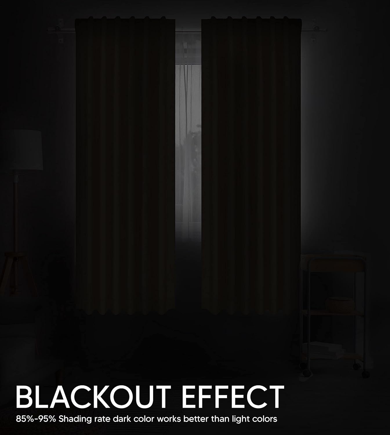 Utopia Bedding Cortinas blackout para oscurecer la habitación y aislar térmicamente, 2 paneles, 7 pasadores traseros por panel, 2 abrazaderas
