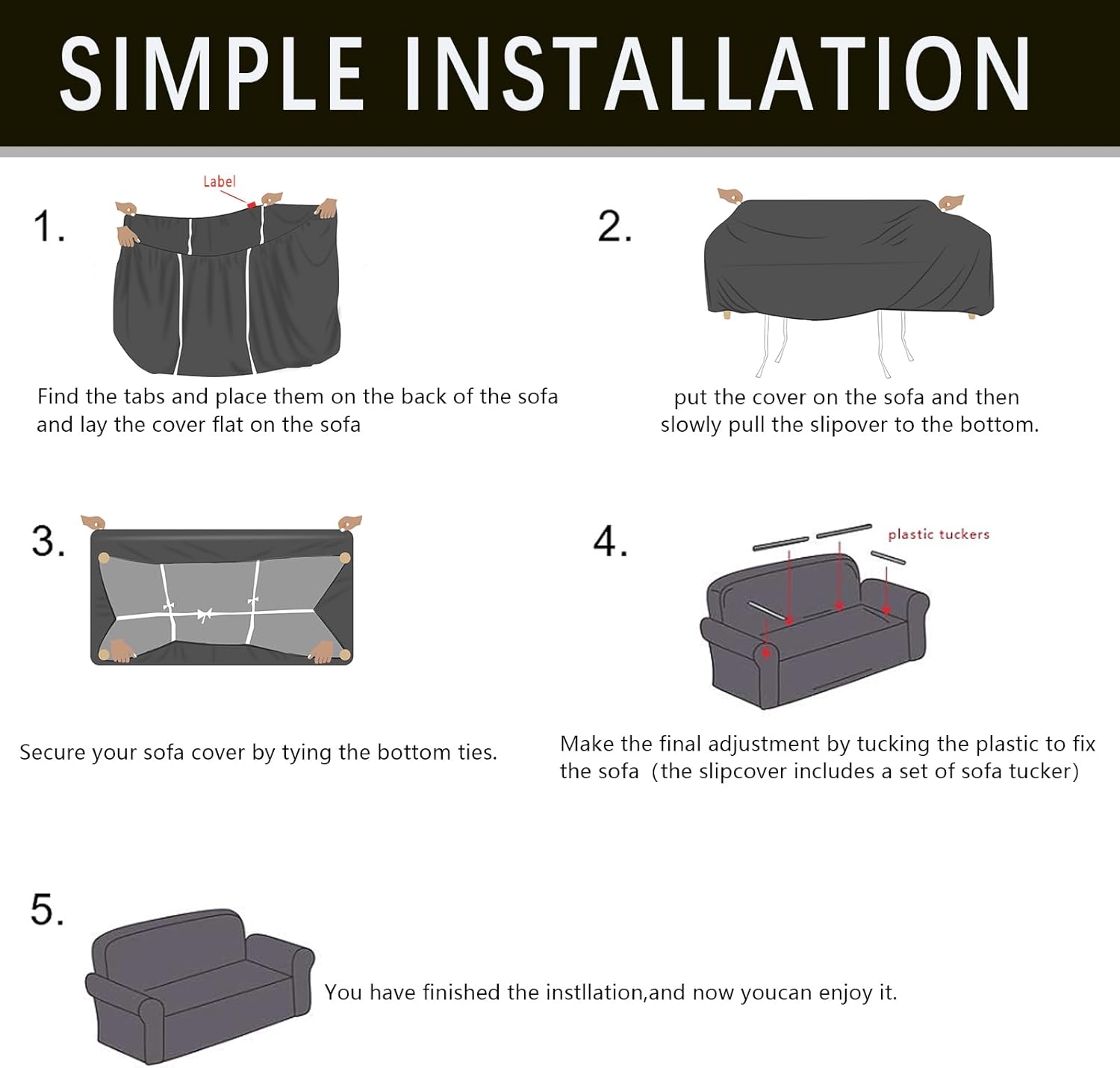 Qubjus Funda de sofá jacquard elástica de 1 pieza, funda de sofá suave, lavable, protector de muebles con espumas antideslizantes para perros, niños