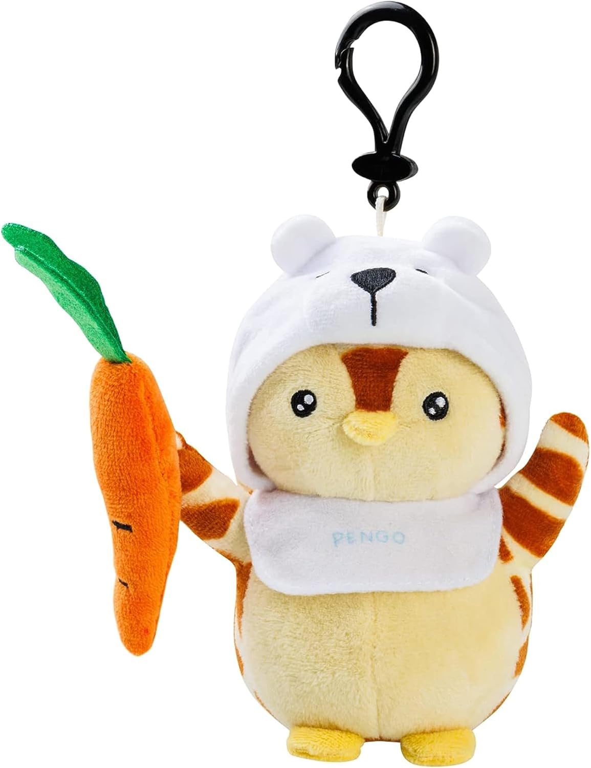 Peluche con clip (Polar Pete)  Peluche suave de 5.5 pulgadas con clip seguro, animal de peluche coleccionable para personalizar tu mochila, bolsa y
