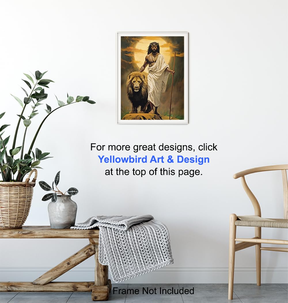African American Art, Jesus Poster for Black Man – Inspiring Christian Gifts for African Americans, Black Men, Black women – Religious Wall Art –