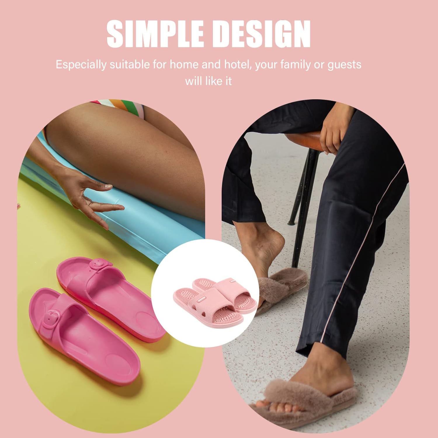 EXCEART 1 par de zapatillas de masaje de pies acupresión pie punta abierta reflexología sandalias para mujer sandalias para hombre sandalias de