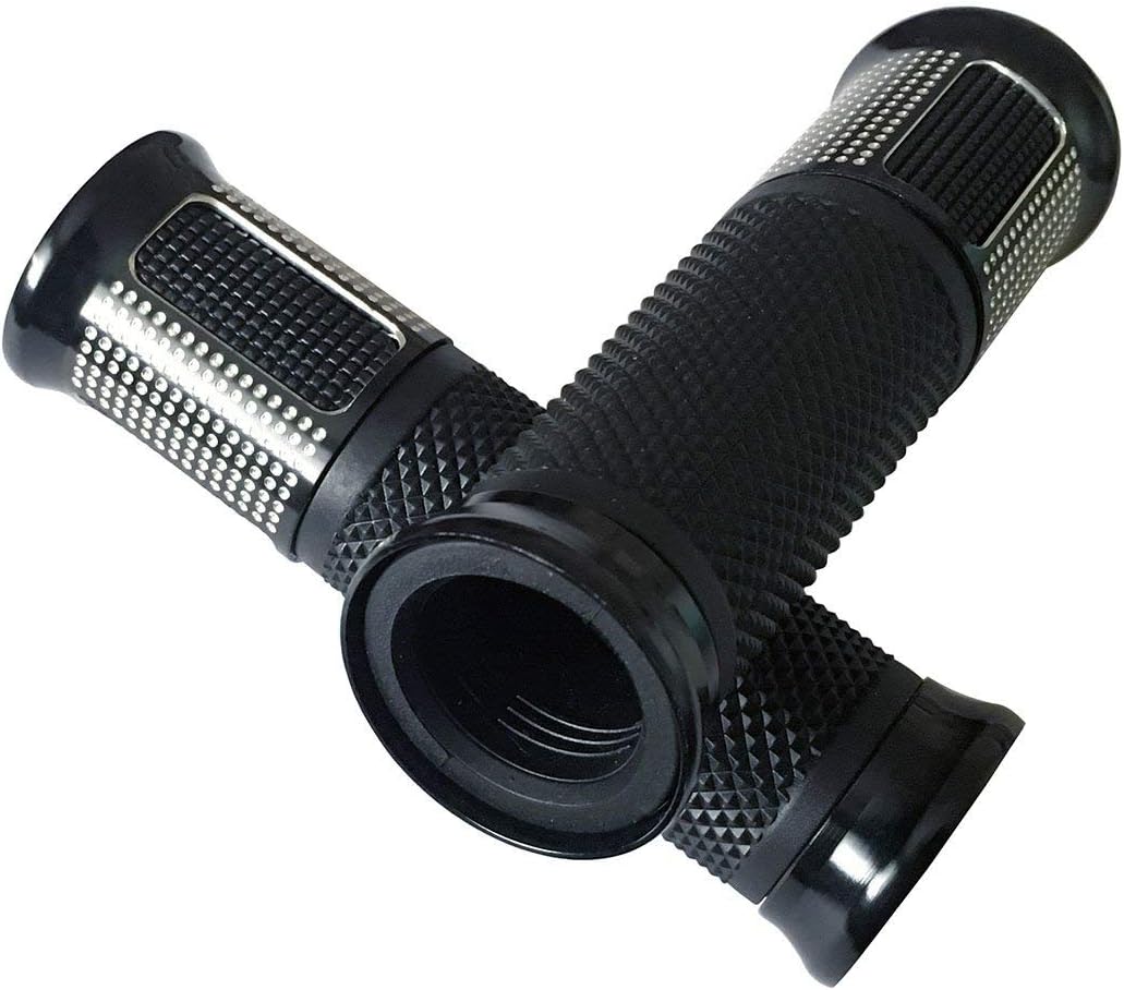Negro manillar aluminio CNC gel goma mano apretones compatibles para 2016 Ducati Scrambler
