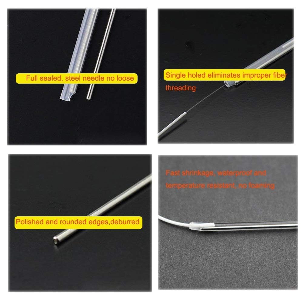 1200 fundas de empalme de fibra óptica de alta calidad (0.102 in x 2.362 in) – Tubo termorretráctil – Acero inoxidable 304 – Protección mejorada de