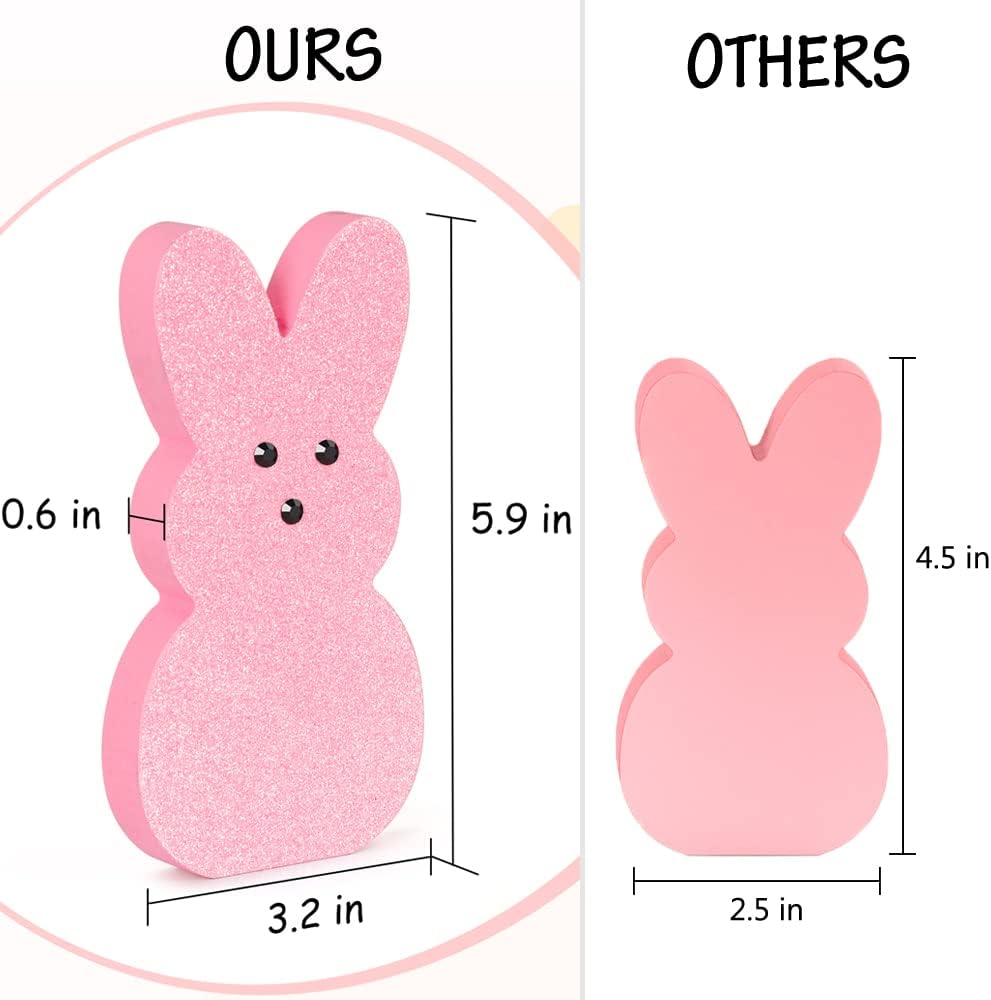 Decoración de Pascua, 3 piezas de letreros de madera de Pascua brillantes para bandeja escalonadamanteldecoración de mesa, estilo de píos con ojos 3D