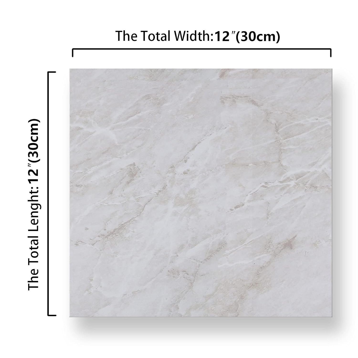 CHICHOME Azulejos de piso de 12 x 12 pulgadas para despegar y pegar, azulejos de vinilo de mármol gris impermeables, extraíbles y autoadhesivos,