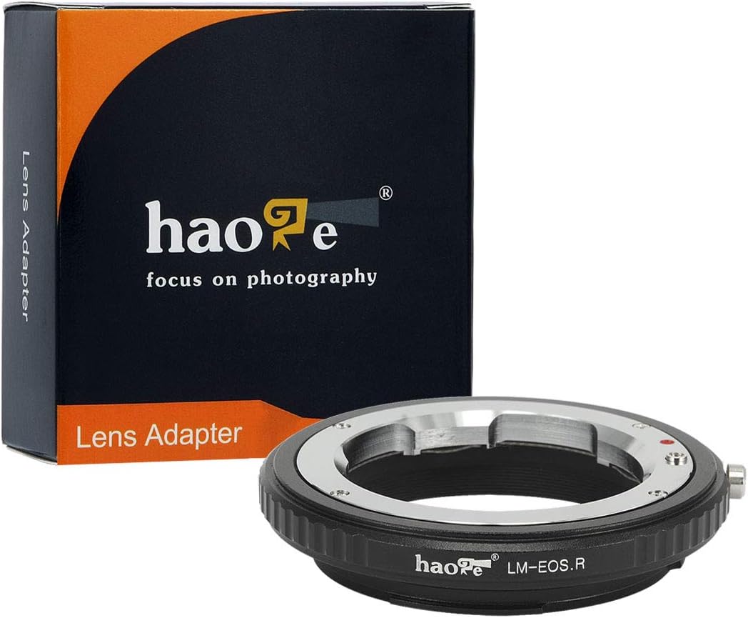 Haoge – Adaptador de montura manual para lente Leica M LM, Zeiss ZM, Voigtlander VM a Canon RF Mount R5 R6 sin espejo como Canon EOS R