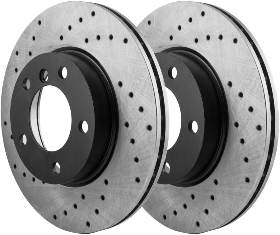 Drilling GT Sport Brake Disc Rotors Compatible With MERCEDES-BENZ CLASS A W168 1999 2000 2001 2002 2003 2004 190-1446GVR – Front – ventilated –