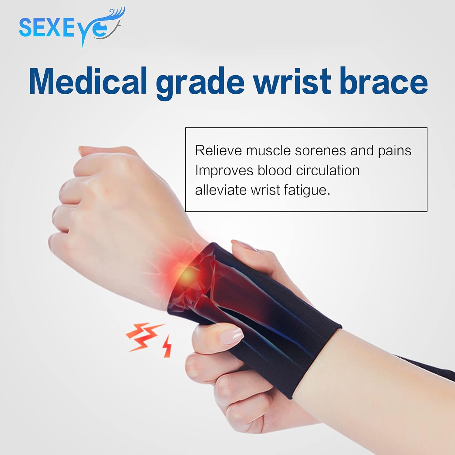 SEXYEYE 2 pares de muñequeras de compresión para hombres y mujeres, muñequeras elásticas para tenis, tendinitis, túnel carpiano, bandas para cubrir
