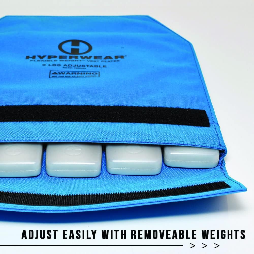 HYPERWEAR Chaleco con peso TAC HYPER fabricado en Estados Unidos, con peso incluido, placas de chaleco de peso flexible, chaleco de peso ajustable,