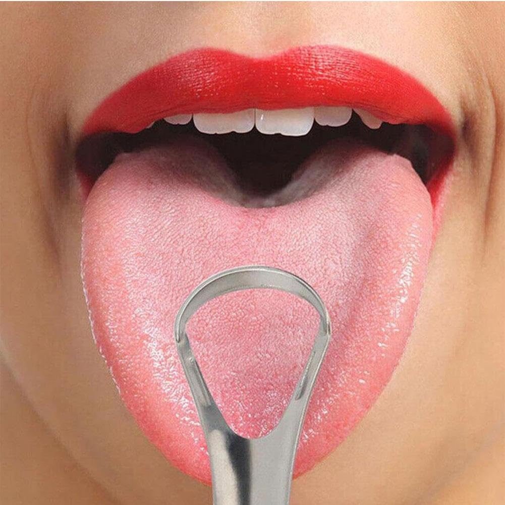 Cepillos limpiadores de lengua, raspador de lengua, raspadores de lengua de acero inoxidable, raspador de lengua portátil que reduce el mal aliento